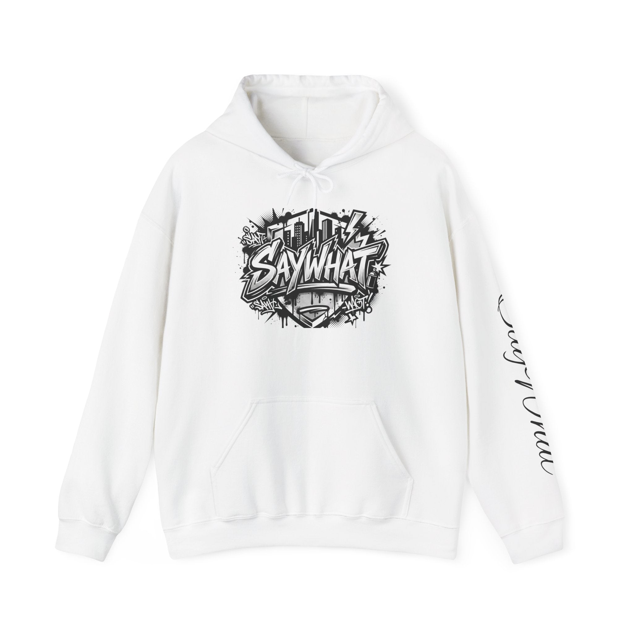 Say What Graffiti Hoodie — Urban Streetwear Graphic Pullover