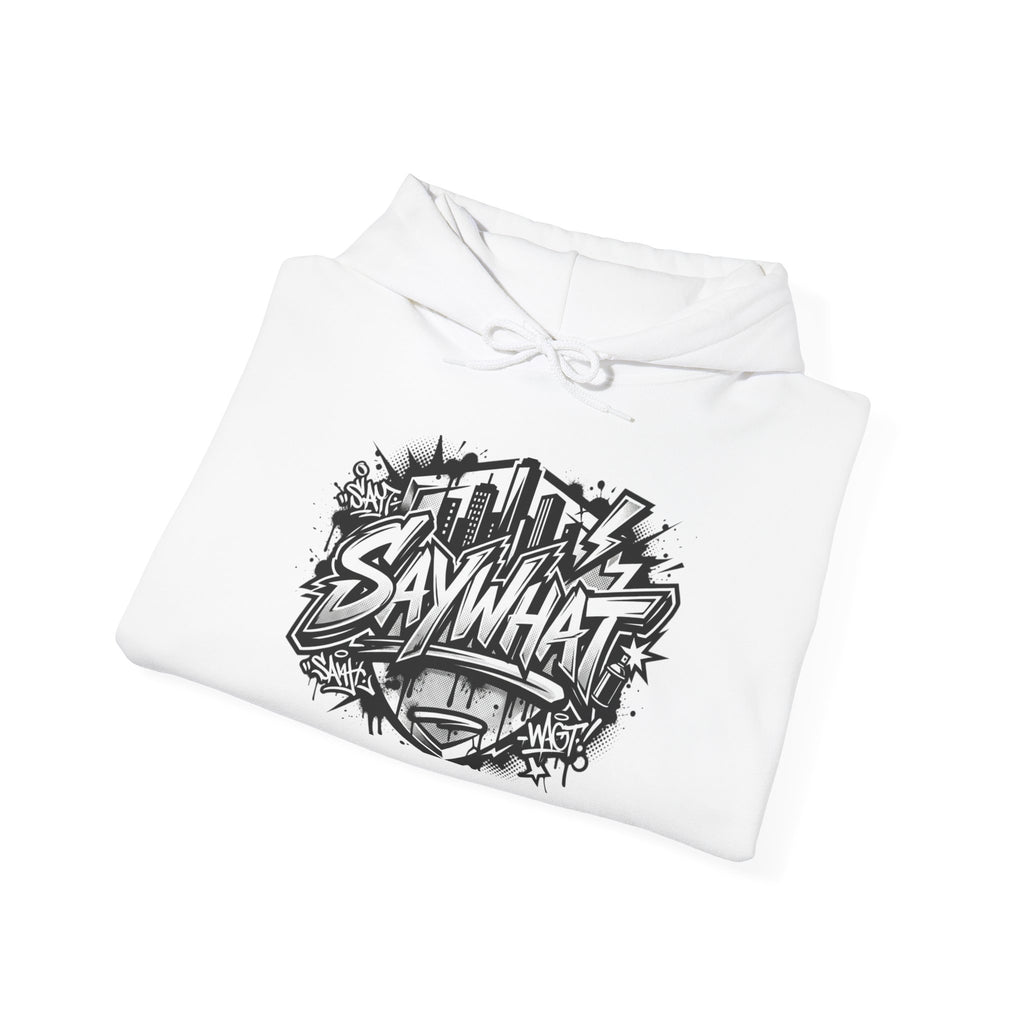 Say What Graffiti Hoodie — Urban Streetwear Graphic Pullover